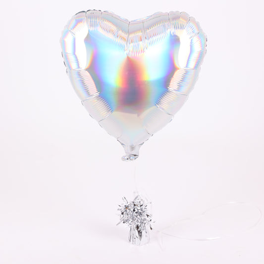 Iridescent Heart Foil Balloon, 18in